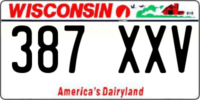 WI license plate 387XXV