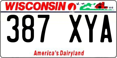WI license plate 387XYA