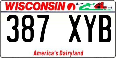 WI license plate 387XYB