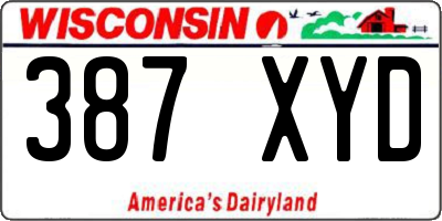 WI license plate 387XYD