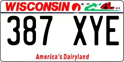 WI license plate 387XYE