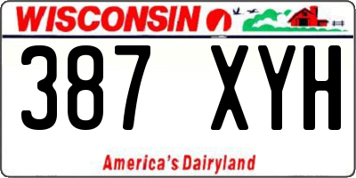 WI license plate 387XYH