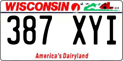 WI license plate 387XYI