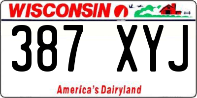 WI license plate 387XYJ