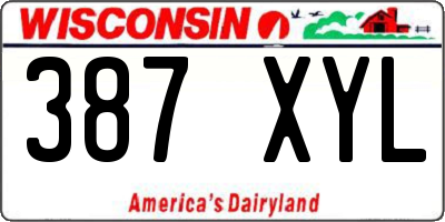 WI license plate 387XYL