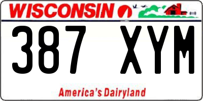 WI license plate 387XYM