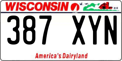 WI license plate 387XYN