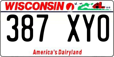 WI license plate 387XYO