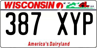 WI license plate 387XYP