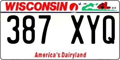 WI license plate 387XYQ