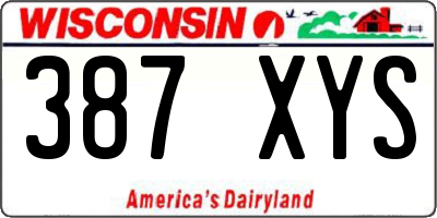 WI license plate 387XYS