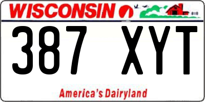 WI license plate 387XYT