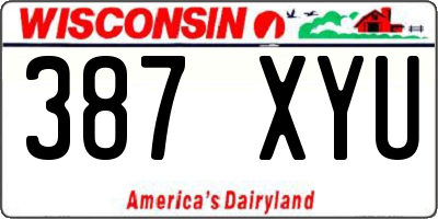 WI license plate 387XYU