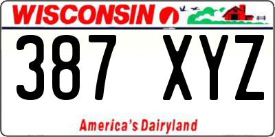 WI license plate 387XYZ