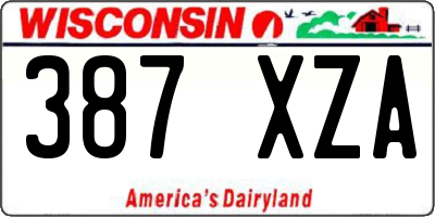 WI license plate 387XZA