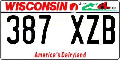 WI license plate 387XZB