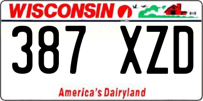 WI license plate 387XZD