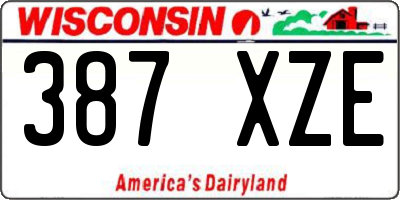 WI license plate 387XZE