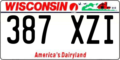 WI license plate 387XZI