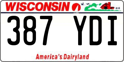 WI license plate 387YDI