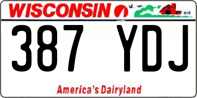 WI license plate 387YDJ