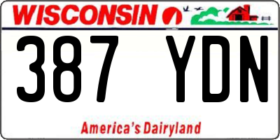 WI license plate 387YDN
