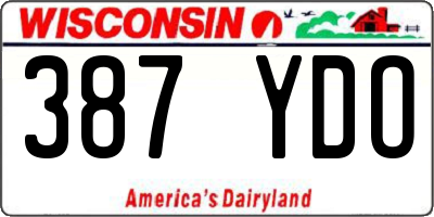 WI license plate 387YDO