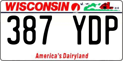 WI license plate 387YDP