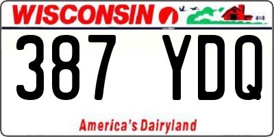 WI license plate 387YDQ