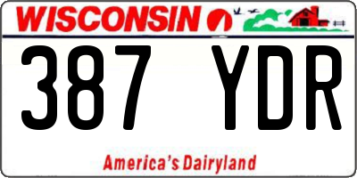 WI license plate 387YDR