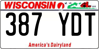 WI license plate 387YDT