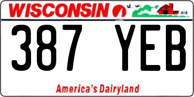 WI license plate 387YEB