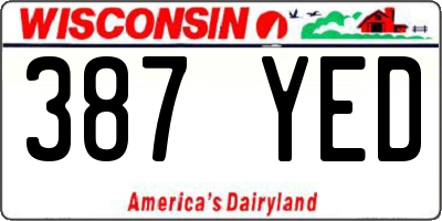 WI license plate 387YED