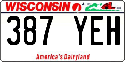 WI license plate 387YEH