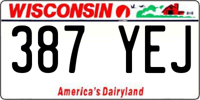 WI license plate 387YEJ
