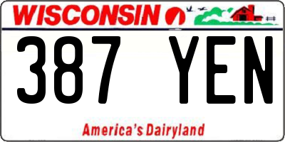 WI license plate 387YEN