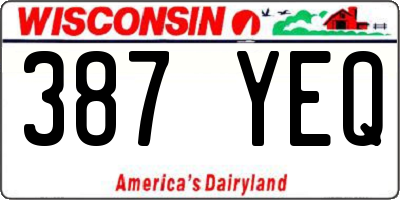 WI license plate 387YEQ