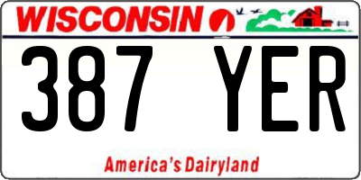 WI license plate 387YER