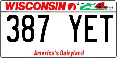 WI license plate 387YET