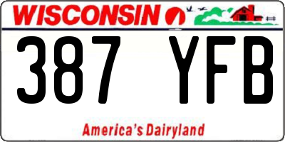 WI license plate 387YFB