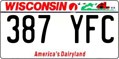 WI license plate 387YFC