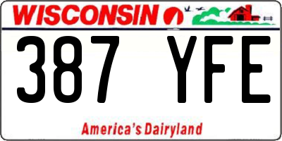 WI license plate 387YFE