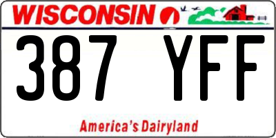 WI license plate 387YFF