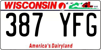 WI license plate 387YFG