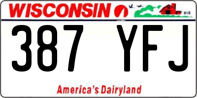 WI license plate 387YFJ
