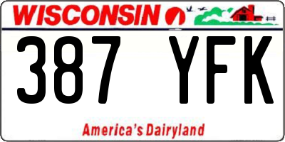 WI license plate 387YFK