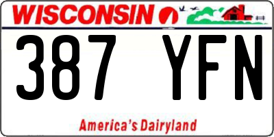 WI license plate 387YFN