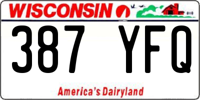 WI license plate 387YFQ