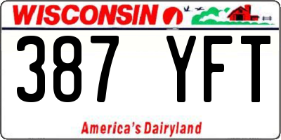 WI license plate 387YFT