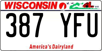 WI license plate 387YFU